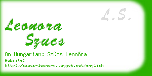 leonora szucs business card